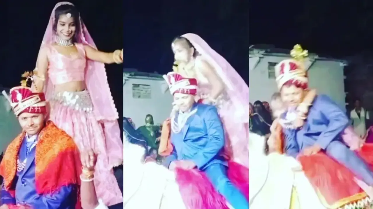 Bride falls off horse with groom while dancing, watch