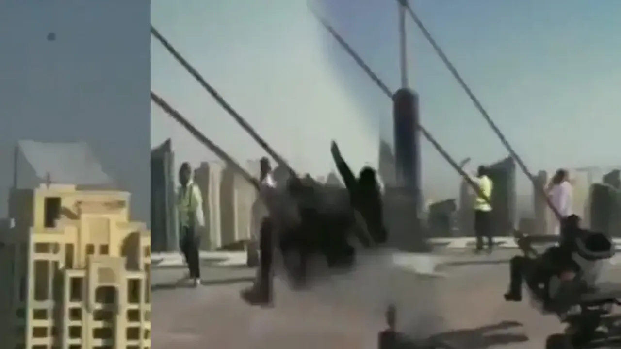 Man flies away with help of gigantic slingshot, video will blow off your mind; watch