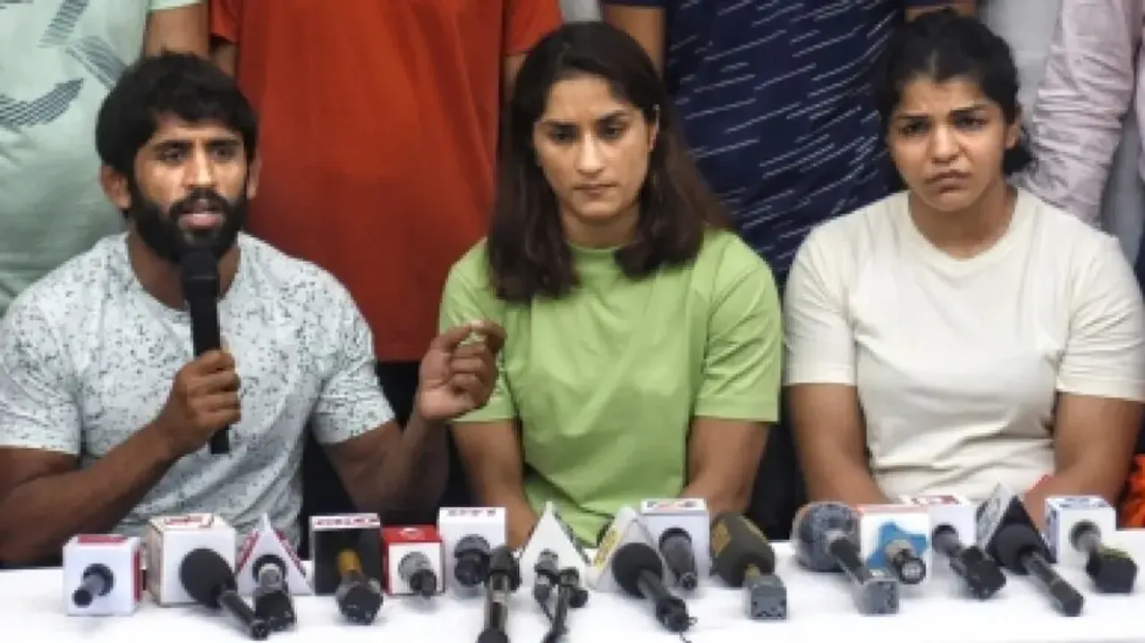 Wrestlers protest in Delhi