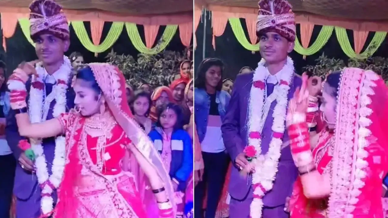 Bride’s energetic moves during wedding leave groom awkward