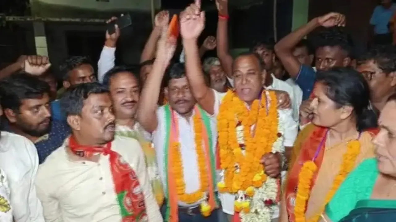 BJP workers celebrate victory in Puri