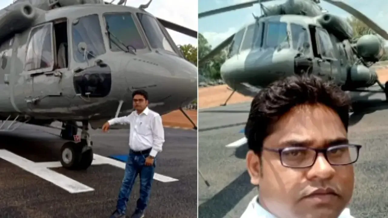 Odisha pharmacist suspended for clicking selfies with President’s chopper