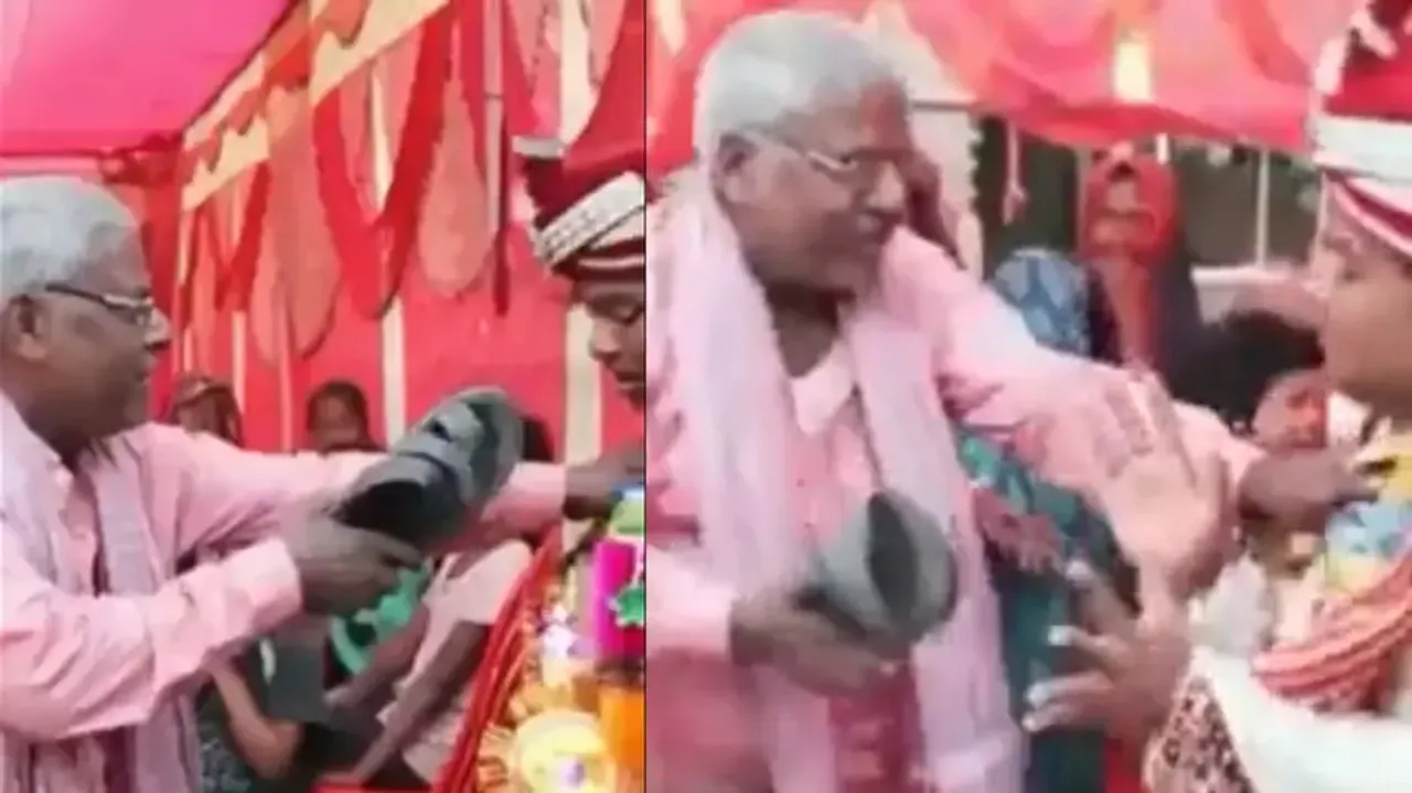 Groom hit with slippers by father for demanding bike in dowry, watch the consequences