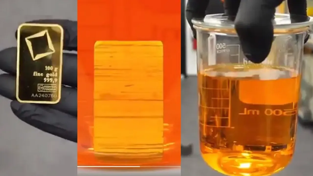 Lab experiment of dissolving pure gold bar in acid costs dearly; watch