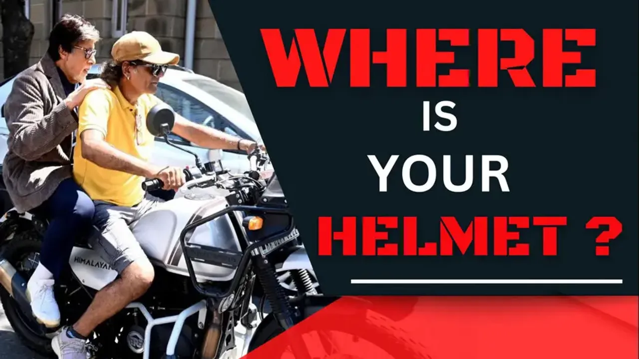 Amitabh Bachchan takes bike ride with stranger, netizens ask 'where is the helmet'