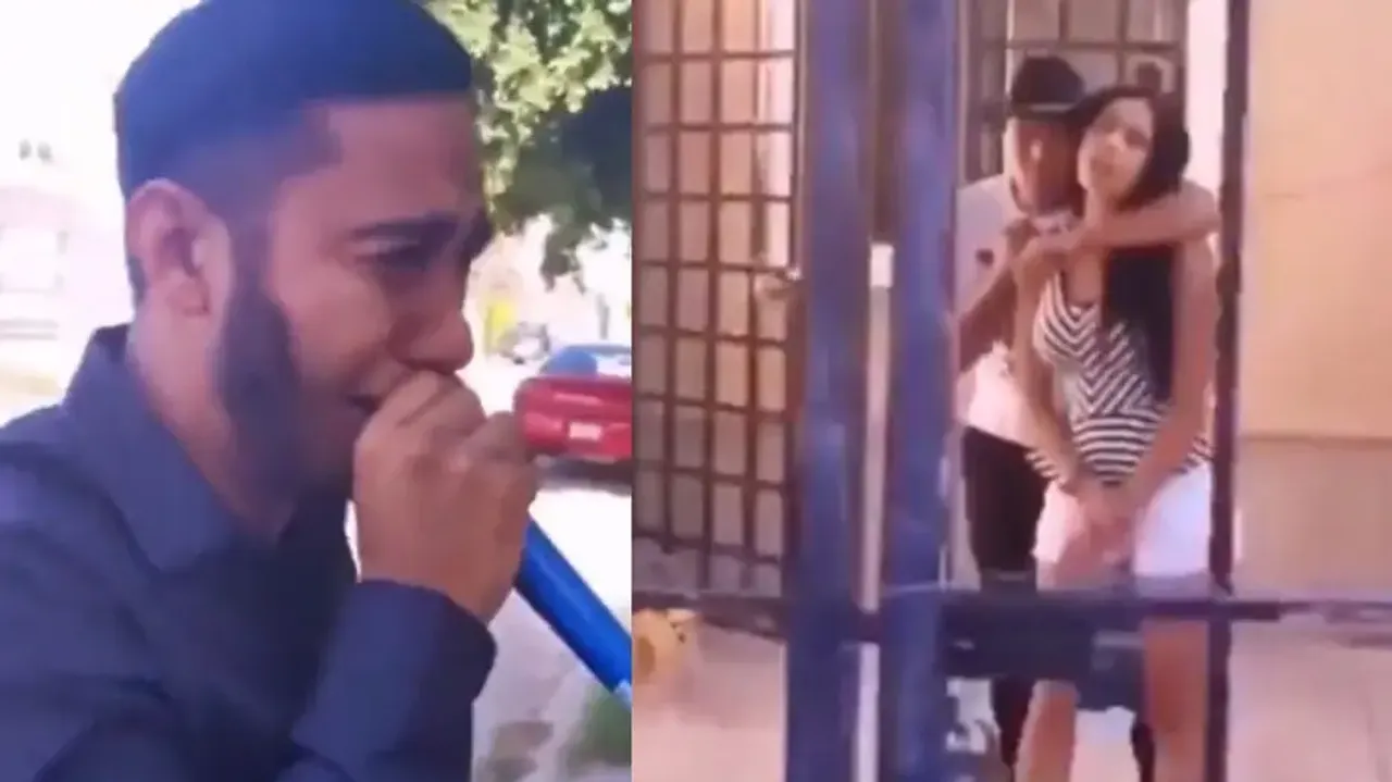 Boy sings to persuade ‘sulky girlfriend’, breaks down after finding another man with her; watch