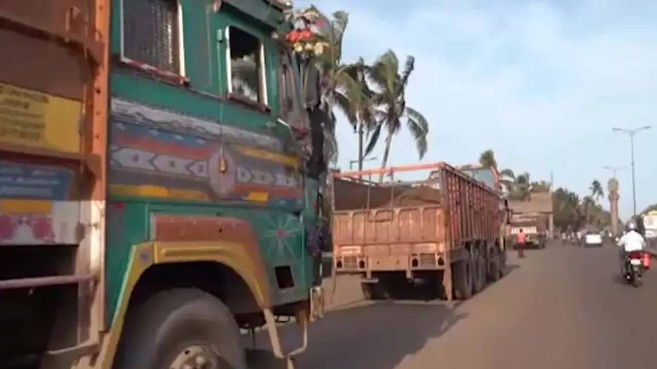 Trucks Parked On The Road In Paradip