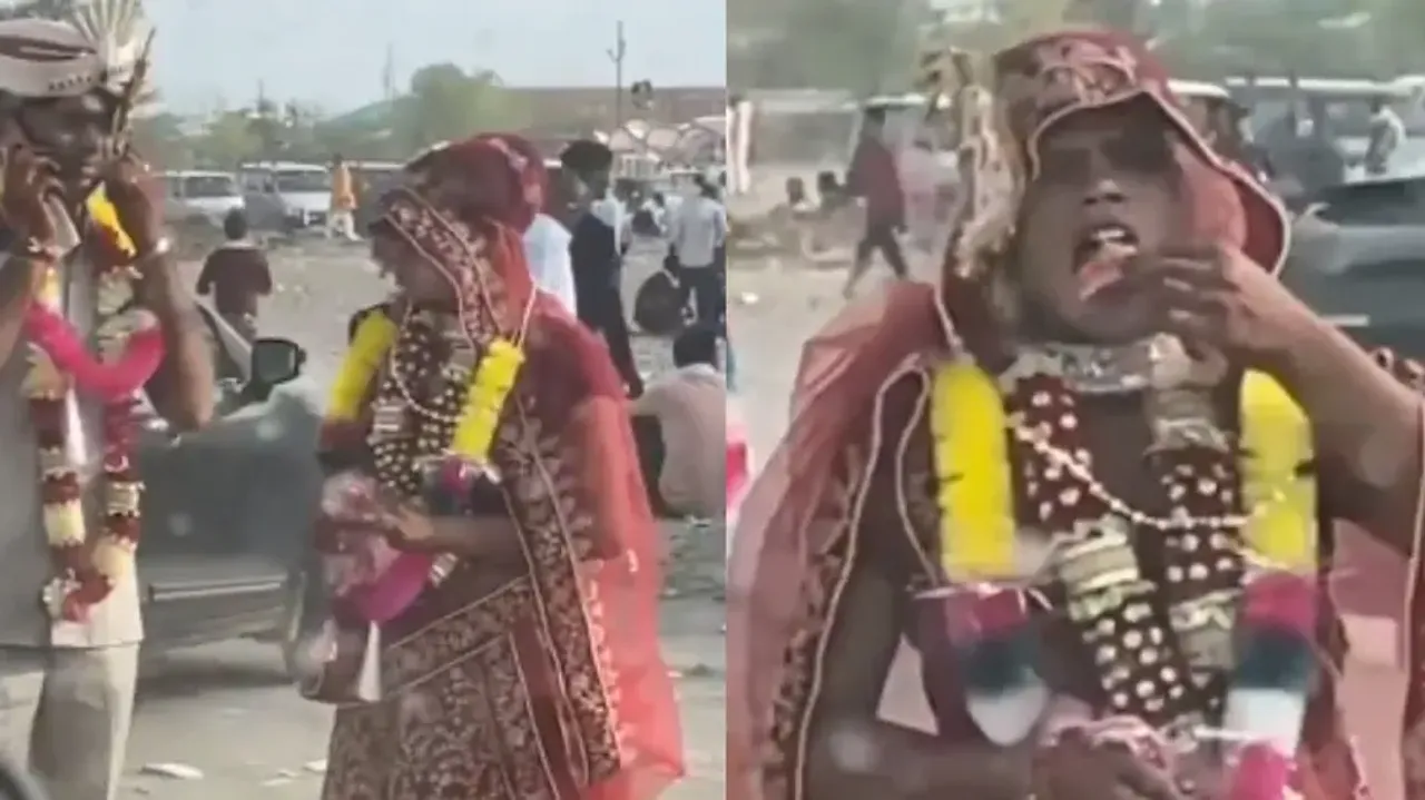  Newlywed girl starts chewing ‘gutka’ while groom remains busy over call; watch