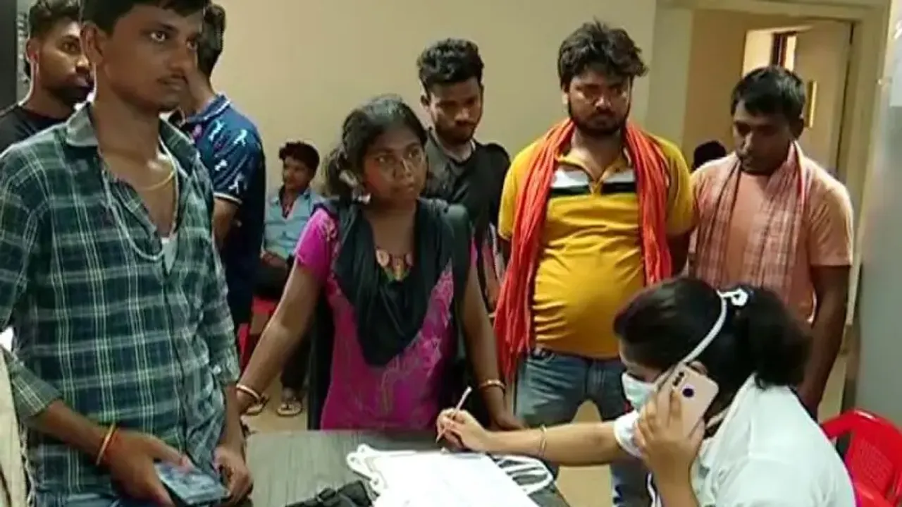 Relatives of deceased at AIIMS, Bhubaneswar to identify bodies