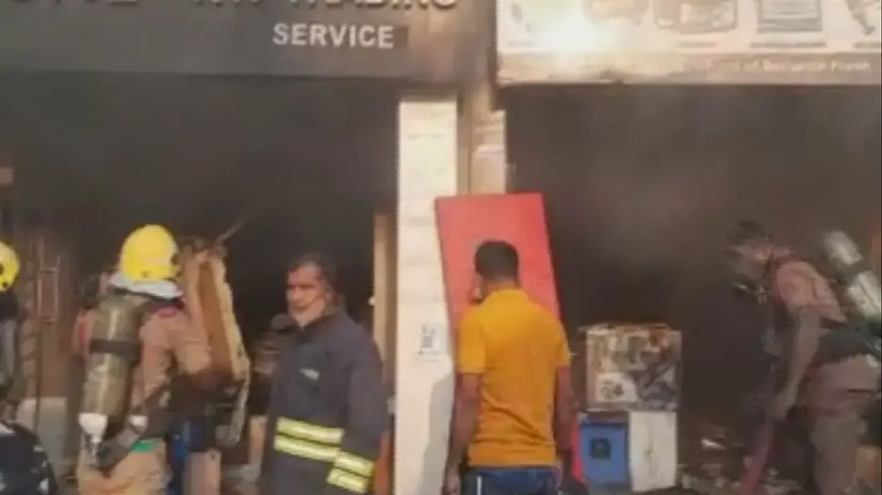 Two shops were gutted in a massive fire in Bhubaneswar