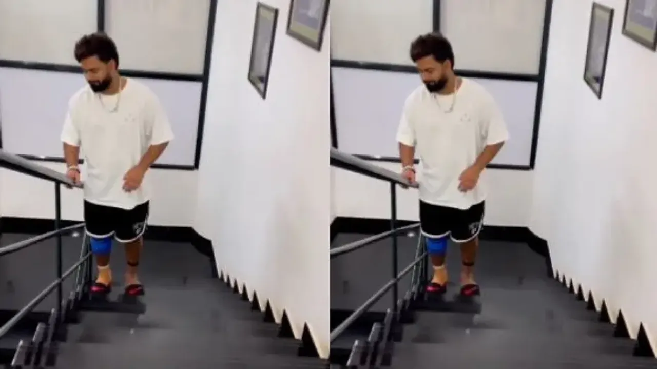 Rishabh Pant spotted climbing stairs without any support, shares health update