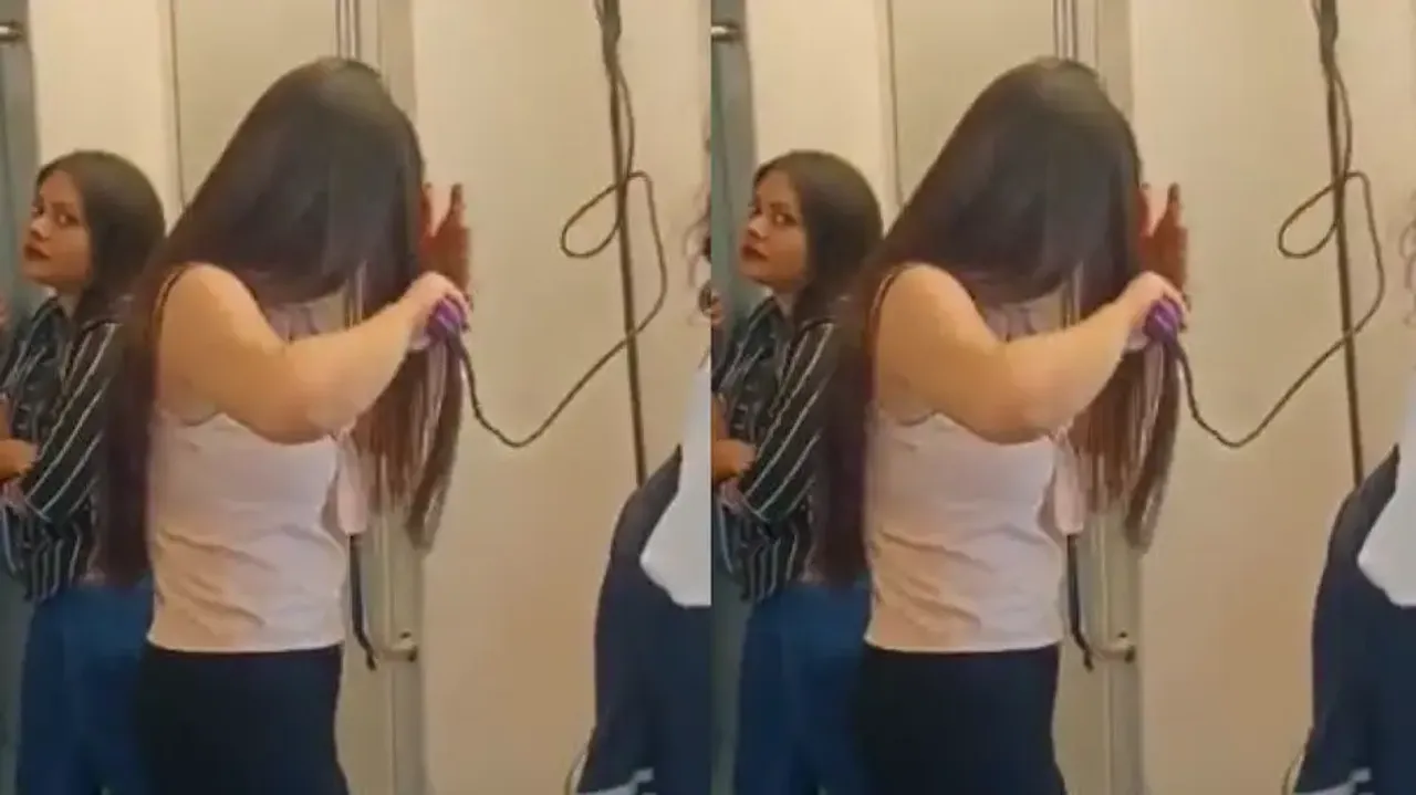 New video in Delhi Metro: Girl spotted straightening her hair, internet stunned