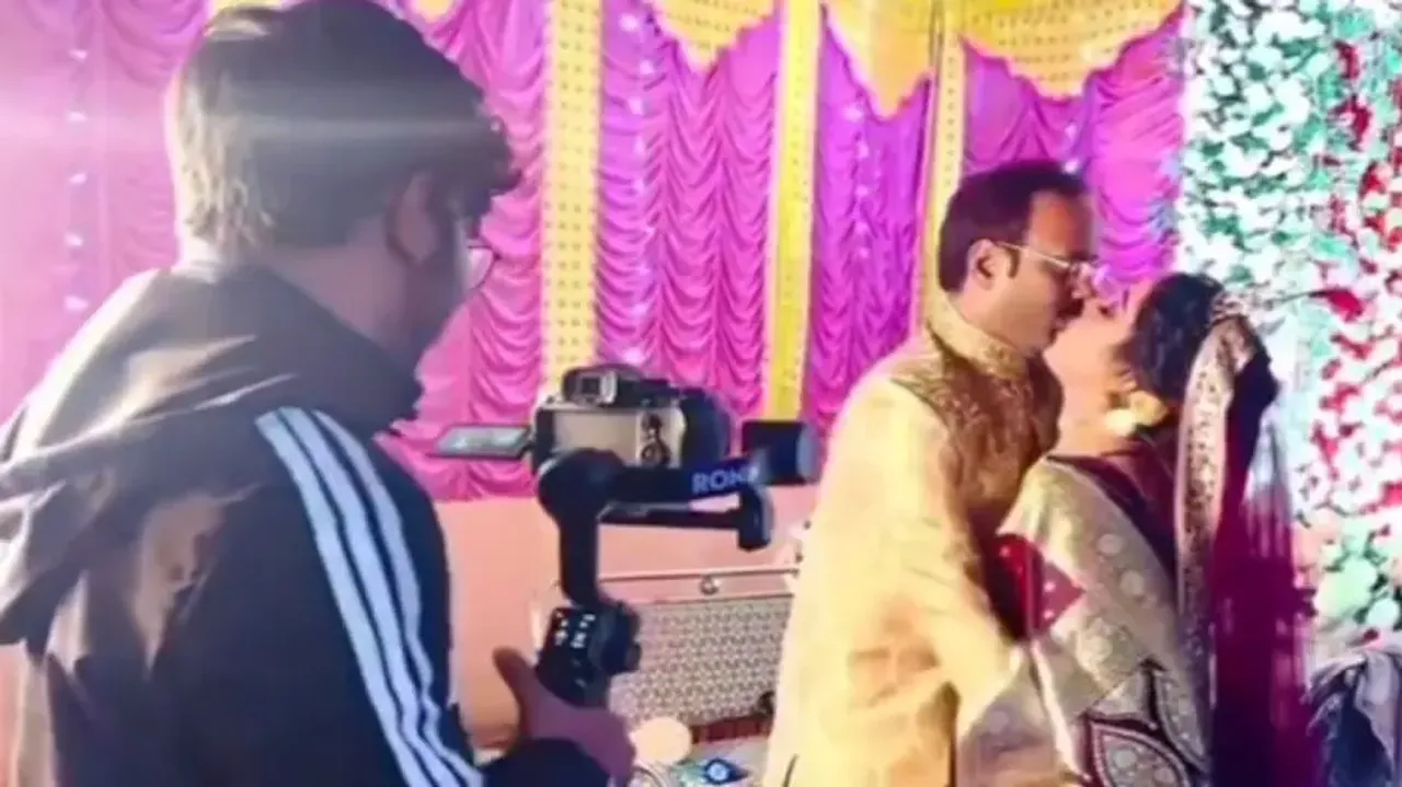 Groom fails to control while posing with bride, photographer in shock; watch