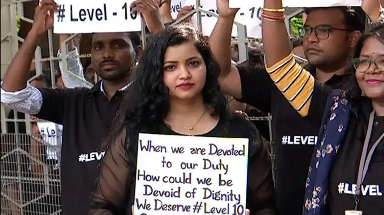 Protest by Odisha Secretariat employees