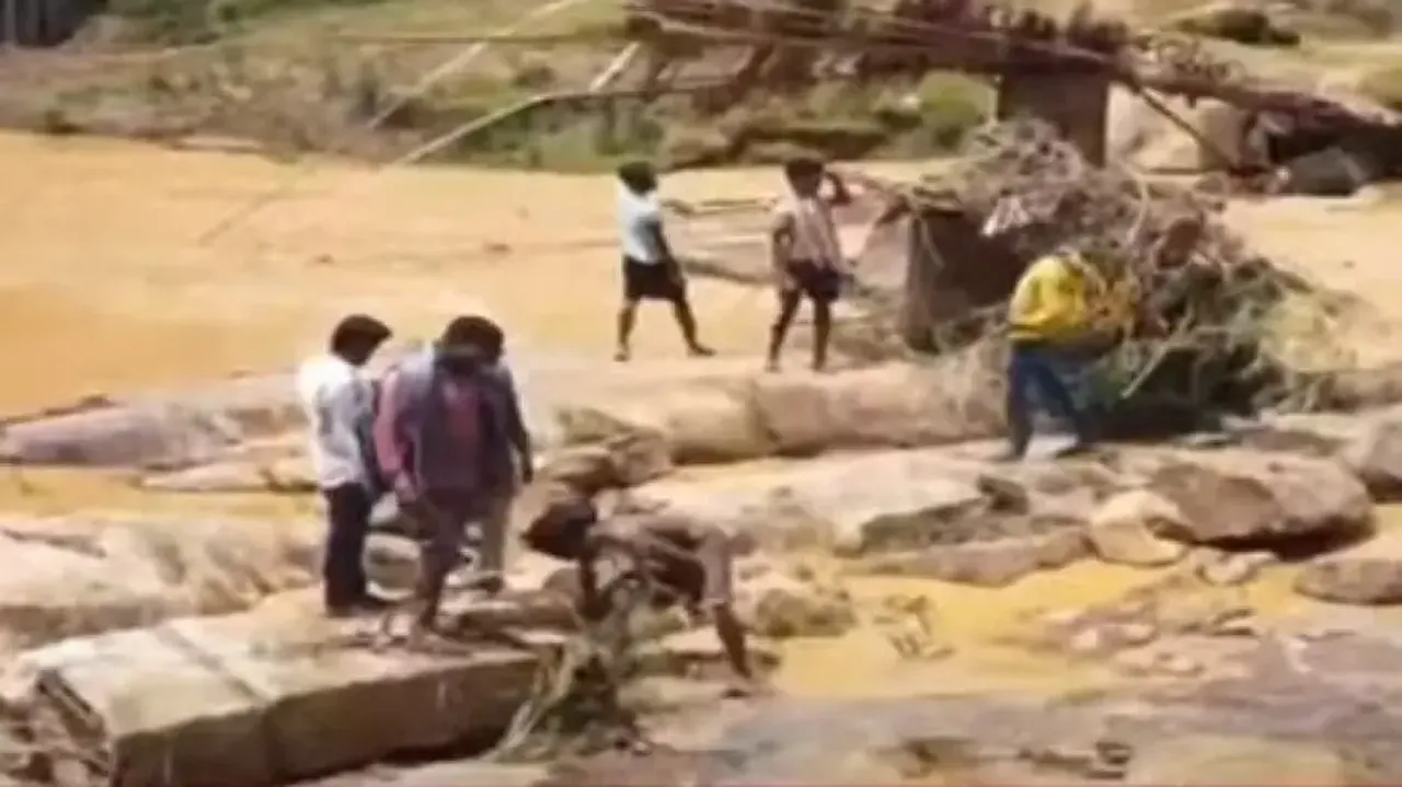 Wooden bridge gets washed away in Koraput