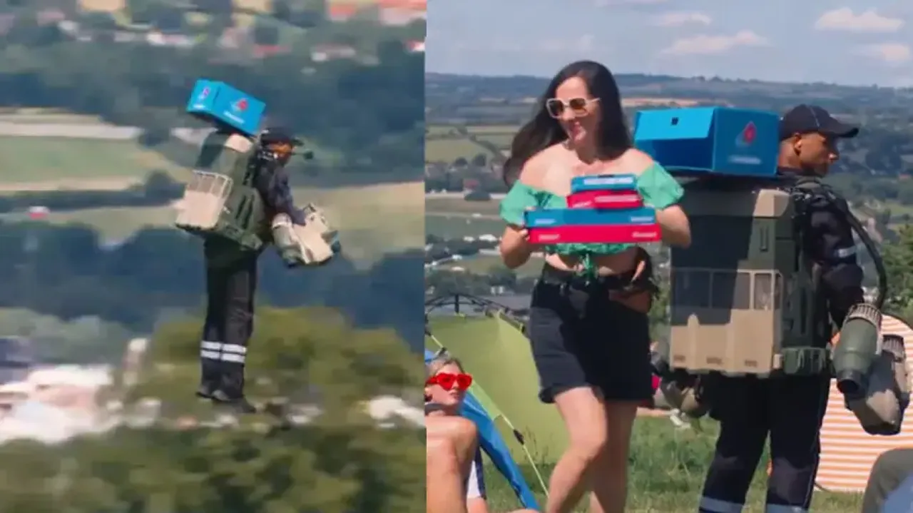 ‘Rocket Man’ flies to deliver pizzas with jetpack suit; watch