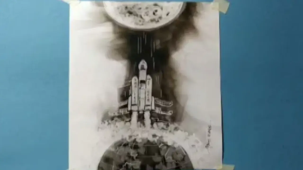 Mayurbhanj artist depicts India’s moon mission Chandrayaan-3 through smoke art