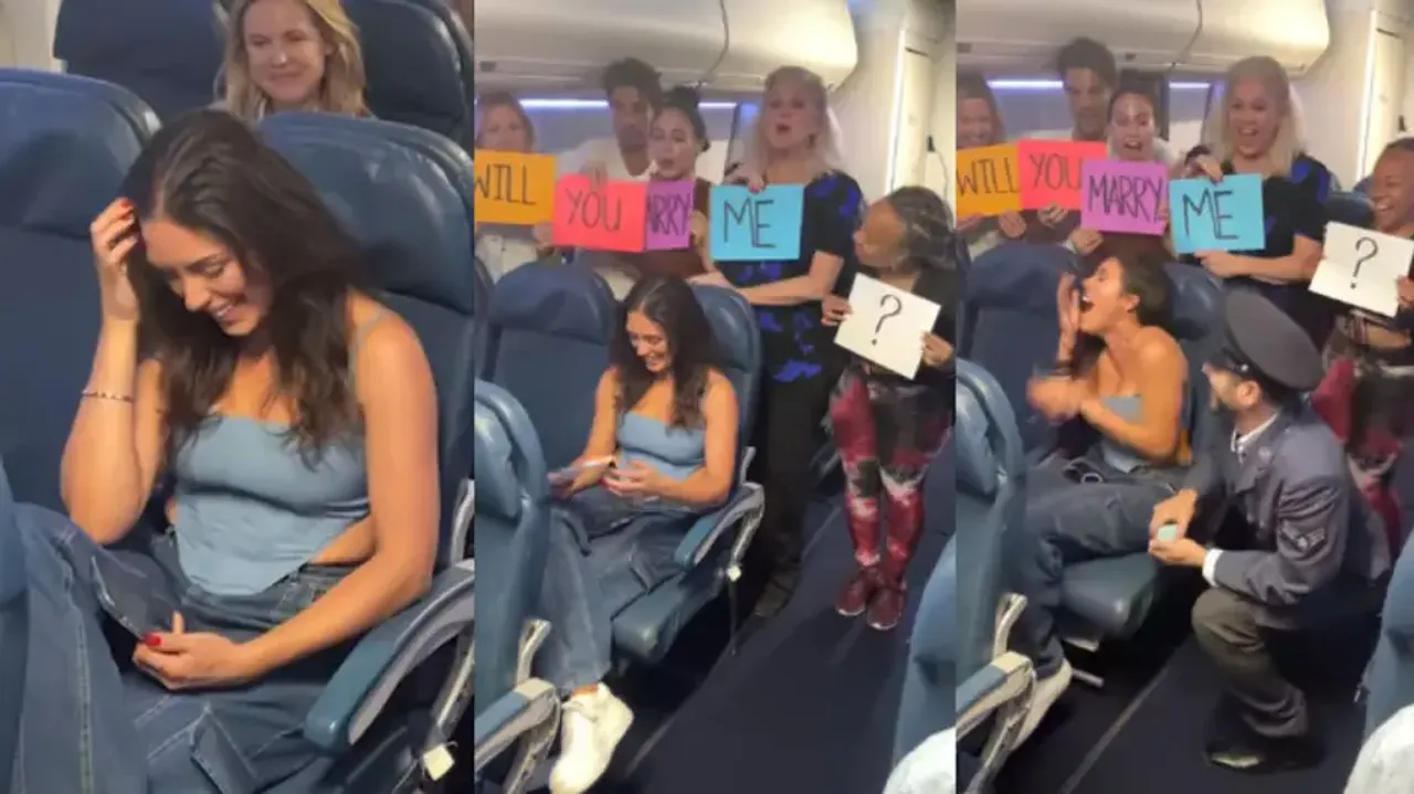 Love is in the air! Pilot proposes girlfriend on flight over intercom