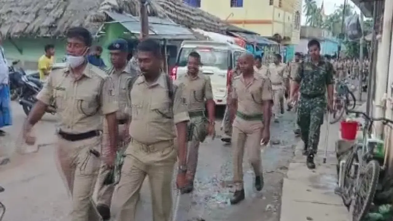 Police Flag March In Bhadrak