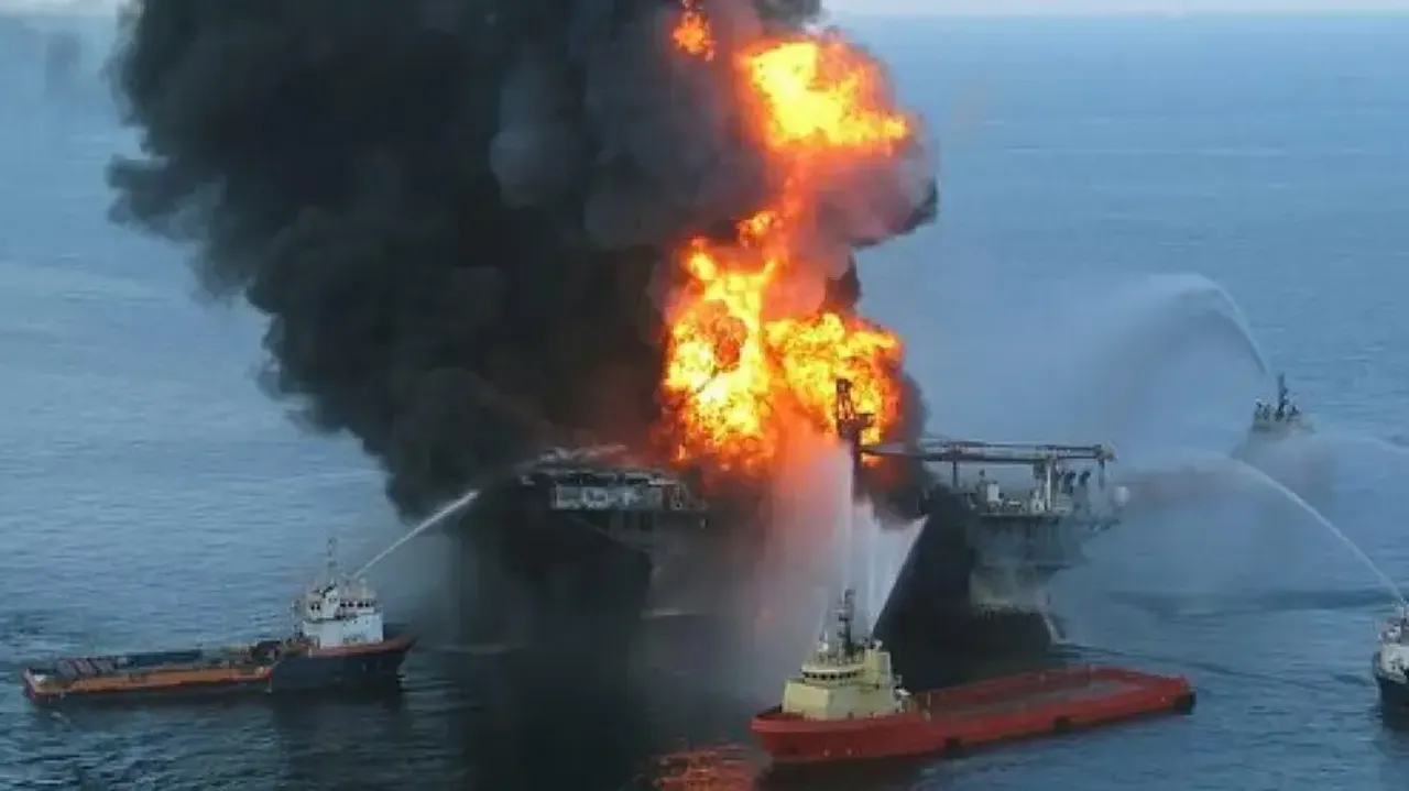 Indian ship catches fire 
