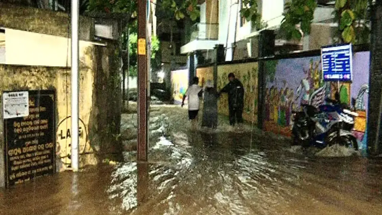 Heavy Rain Floods Residential Area In Bhubaneswar