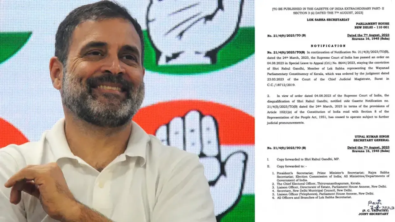 Rahul Gandhi's Lok Sabha membership restored