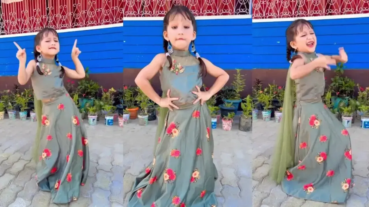 Adorable little girl dances to 'What Jhumka'