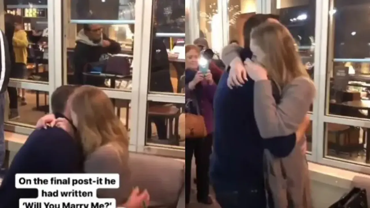 Man’s creative proposal leaves girlfriend teary-eyed – Watch