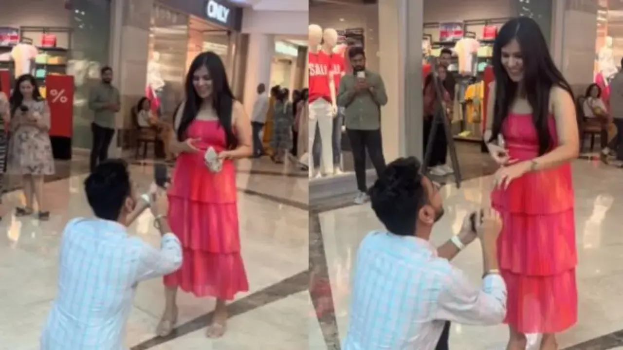 Man proposes to his girlfriend inside shopping mall; video goes crazy viral
