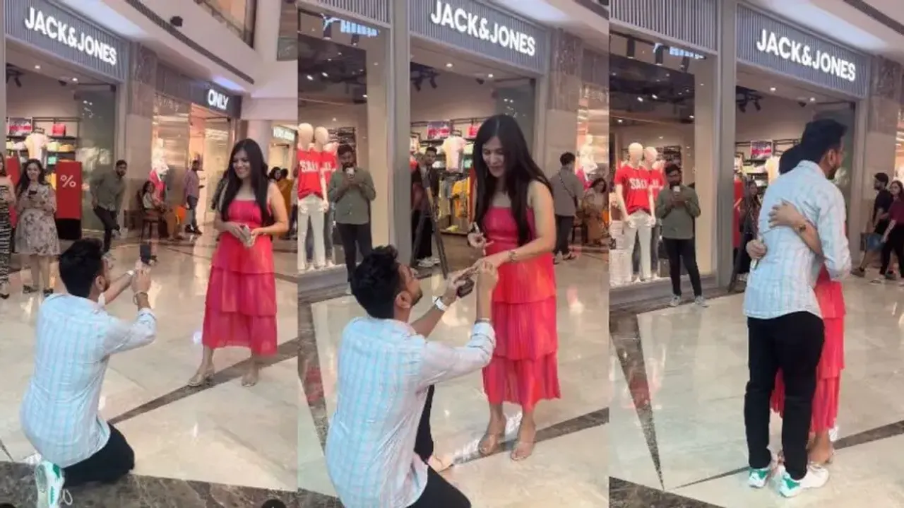 Boy's heartfelt romantic mall proposal to his ladylove goes viral; Watch