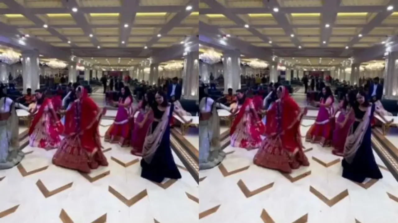 Bride sets dance stage on fire with ‘London Thumakda’ dance with her friends
