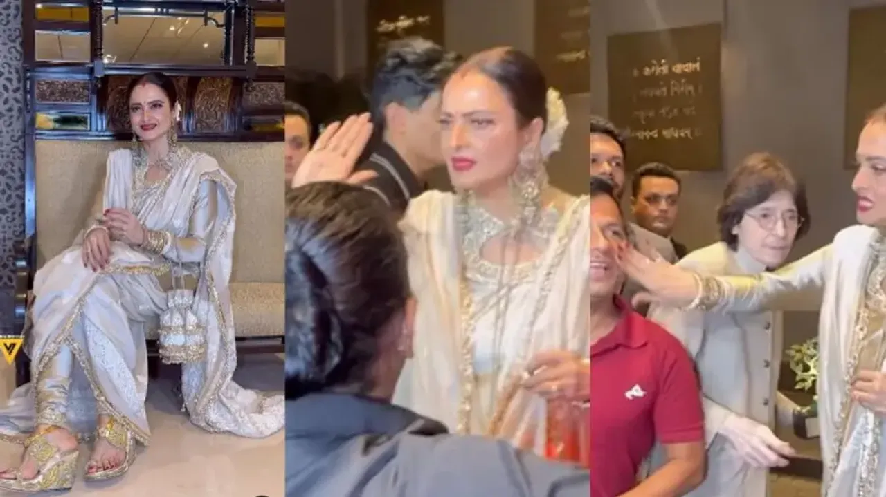 Rekha playfully slaps fan outside Mumbai awards show; watch 