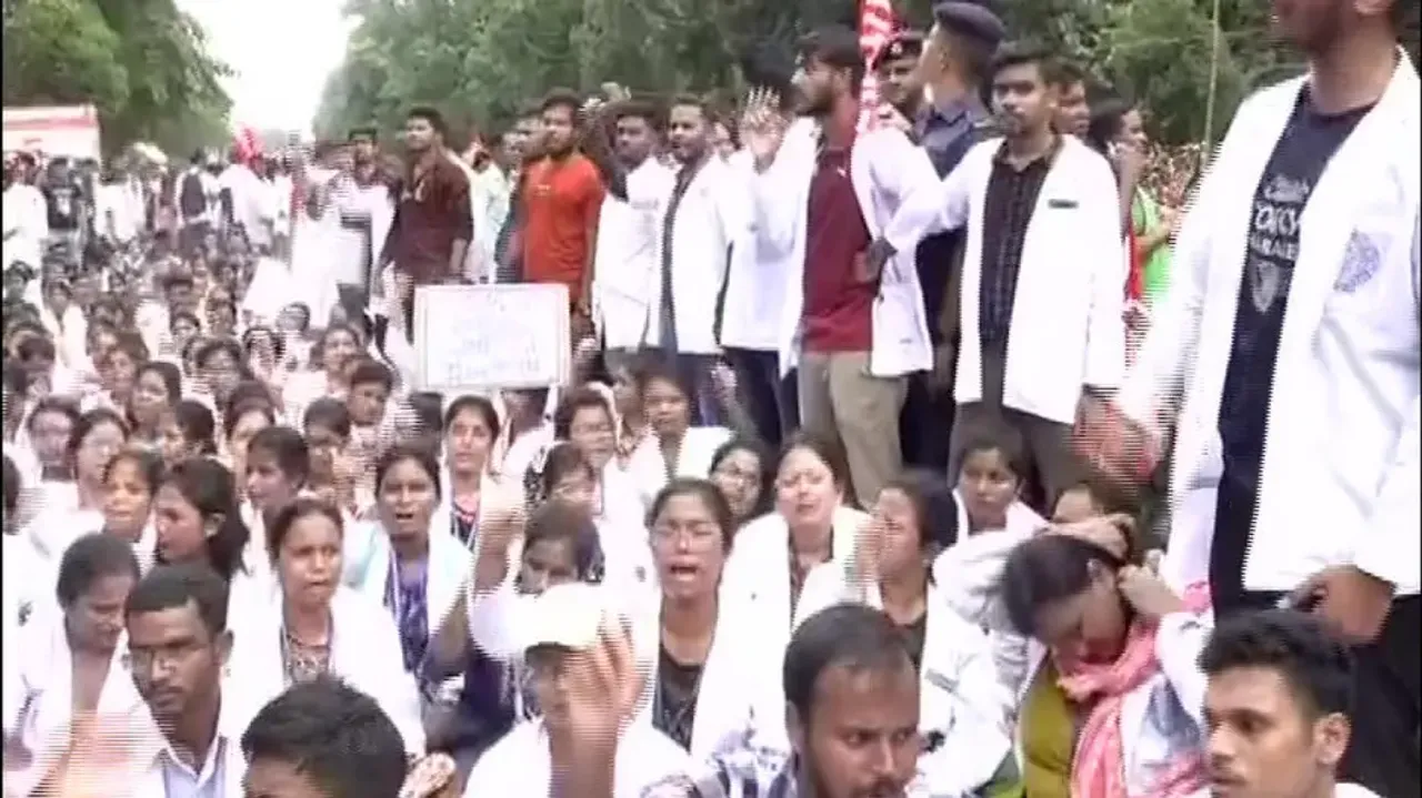 AYUSH students stage protest in Bhubaneswar