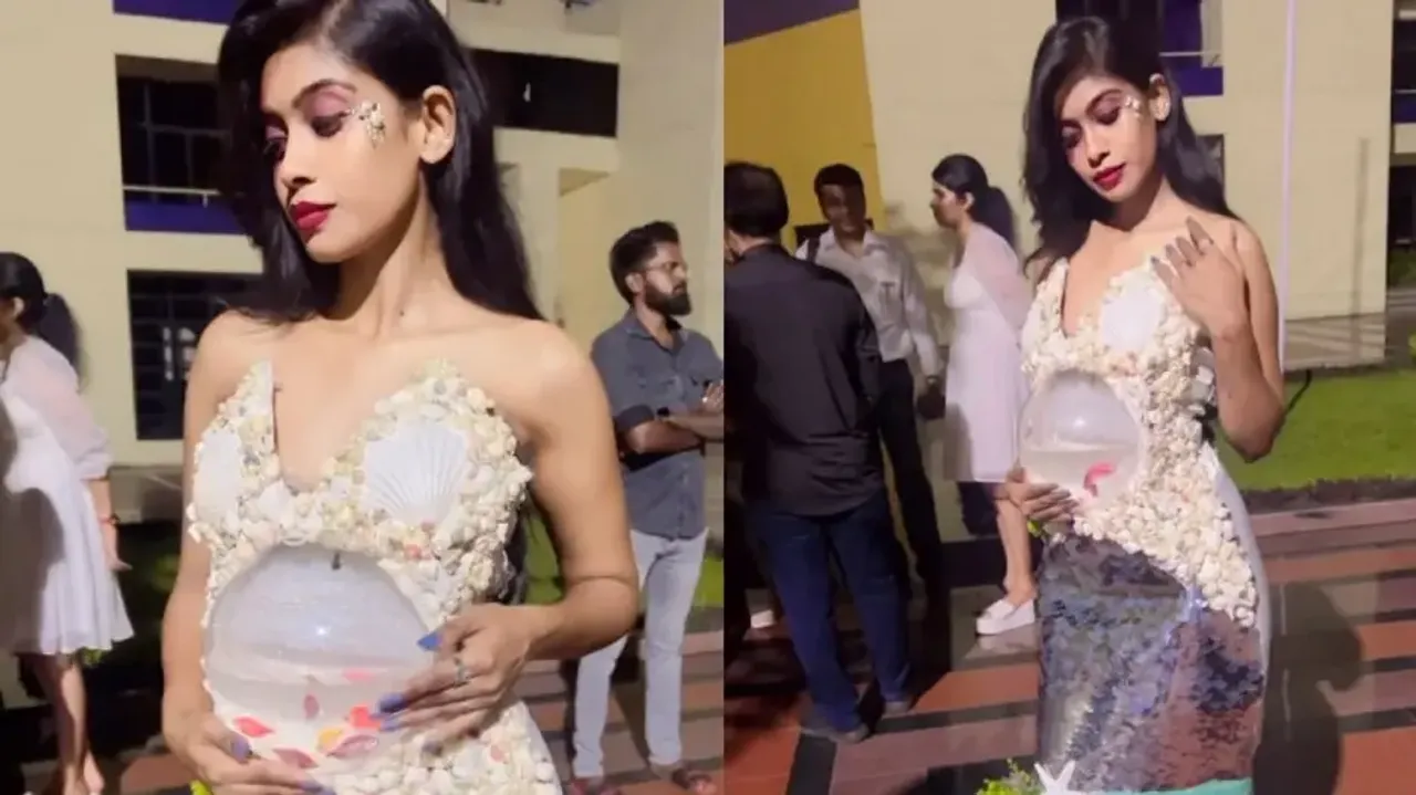 Controversial mermaid costume with live fish sparks debate on social media