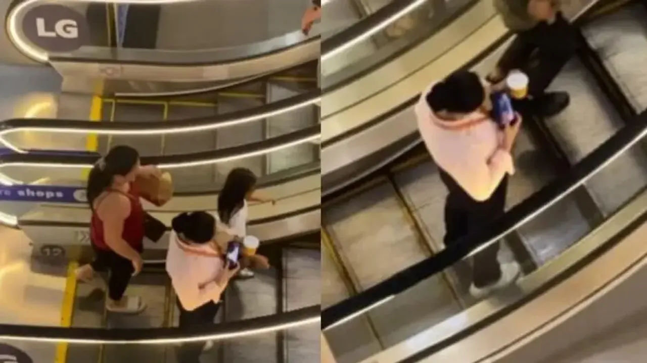 Viral video sparks debate on smartphone addiction after mall escalator incident