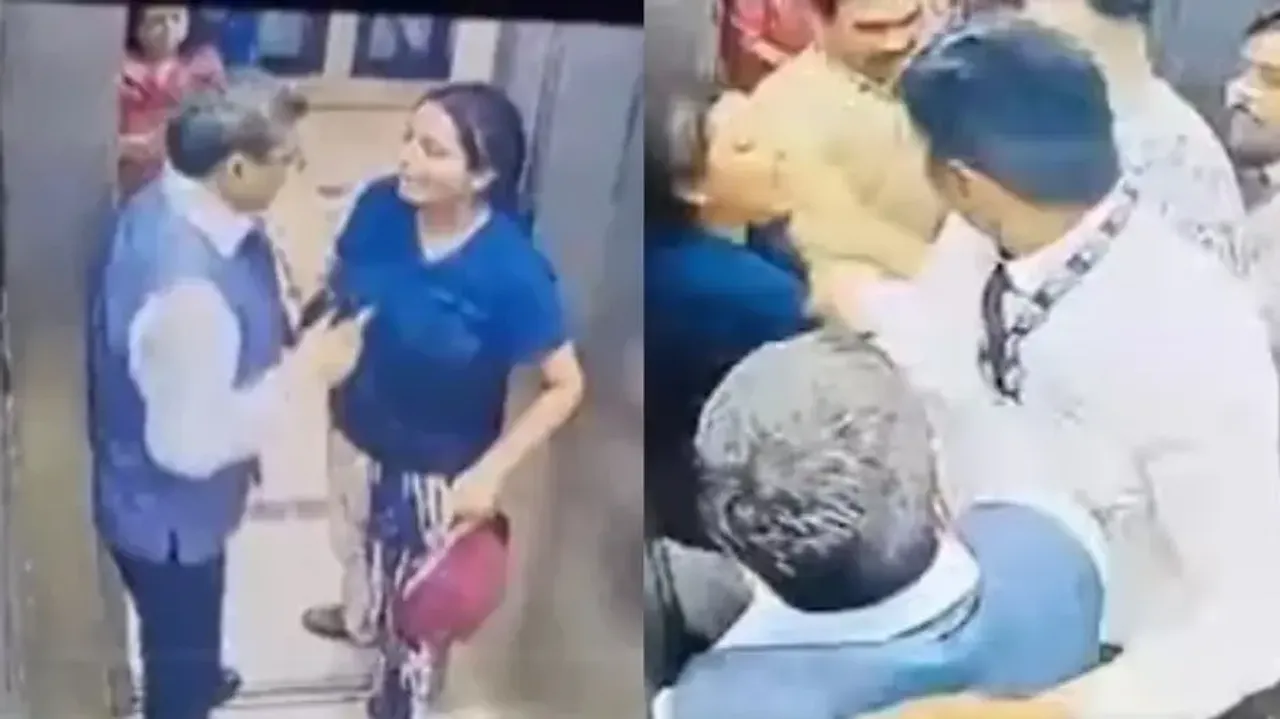 Video of ugly fight between retired IAS officer, pet dog owner over using of lift goes viral