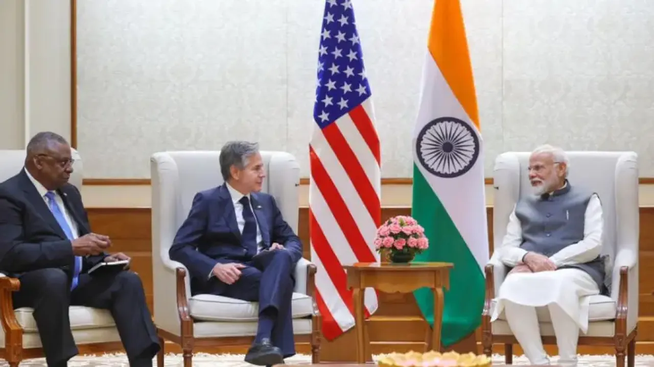 PM Modi with US Defense secy and Blinken 