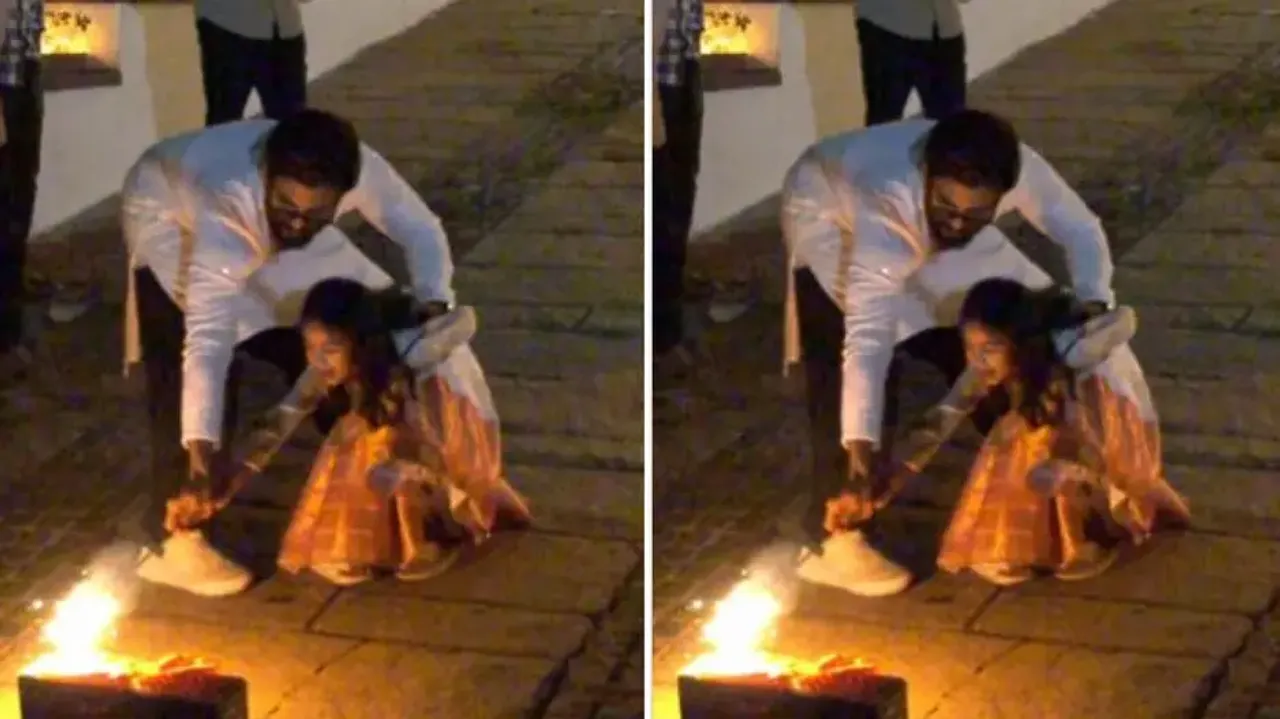 Allu Arjun bursts firecrackers with daughter Arha, adorable video goes viral