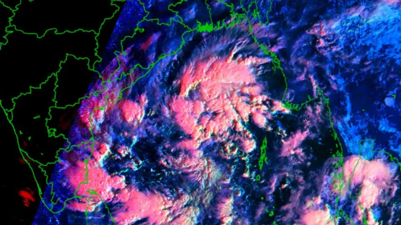 Satellite Image Of Low Pressure Over BoB