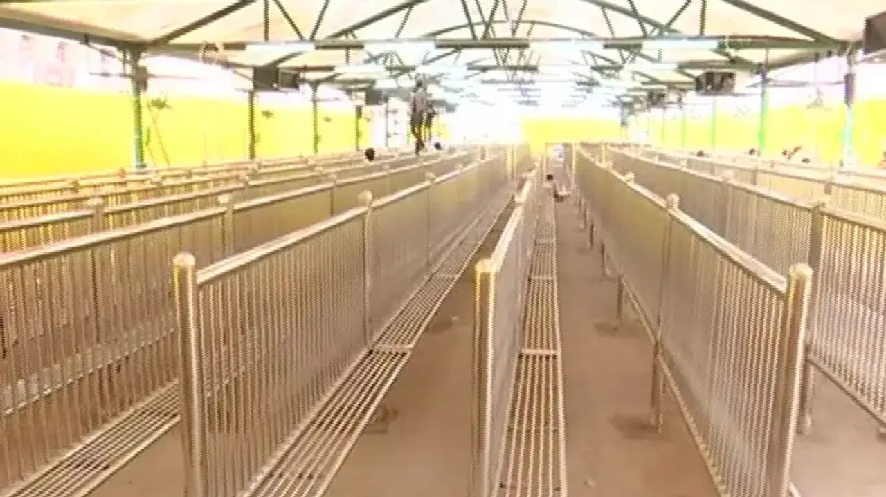 Air-conditioned shed coming up in front of Srimandir for devotees in New Year