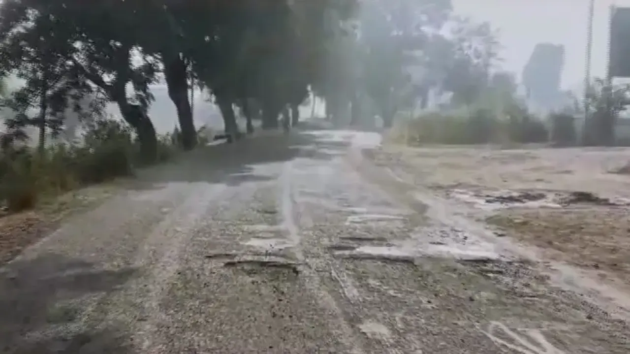 Pothole-Filled Road On SH-19