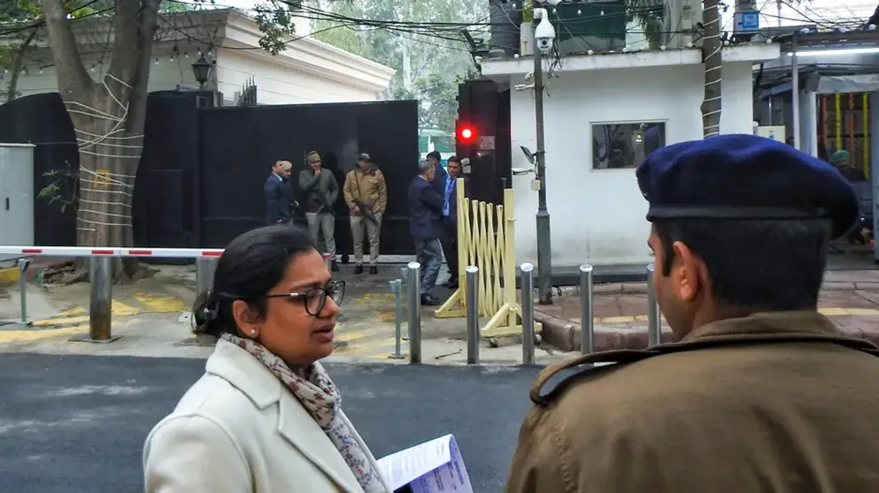 Security Personnel Are Stationed Outside The Residence Of Delhi Chief Minister Arvind Kejriwal