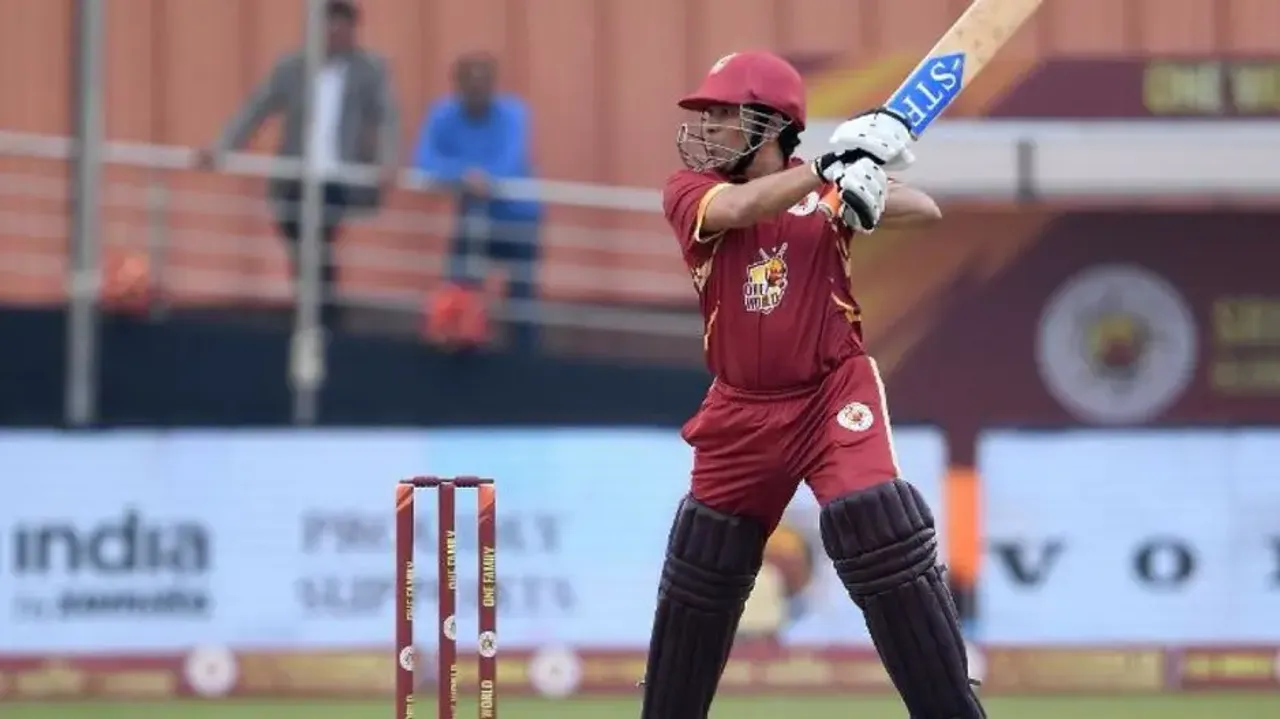 Wave of nostalgia grips fans as Sachin Tendulkar hits 3 fours and a six during charity match
