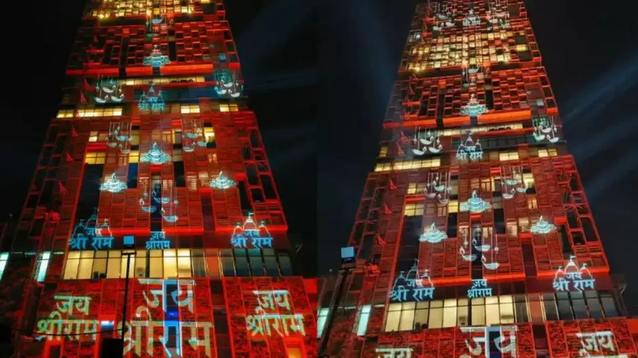 Mukesh Ambani’s ‘Antilia’ lits up with ‘Jai Shri Ram’ ahead of ‘Pran Pratishtha’ ceremony