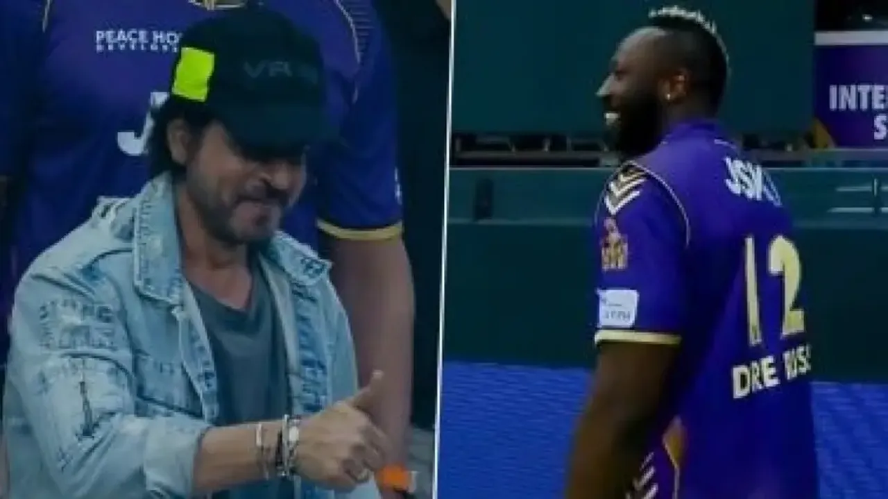 Shah Rukh Khan with Andre Russell 