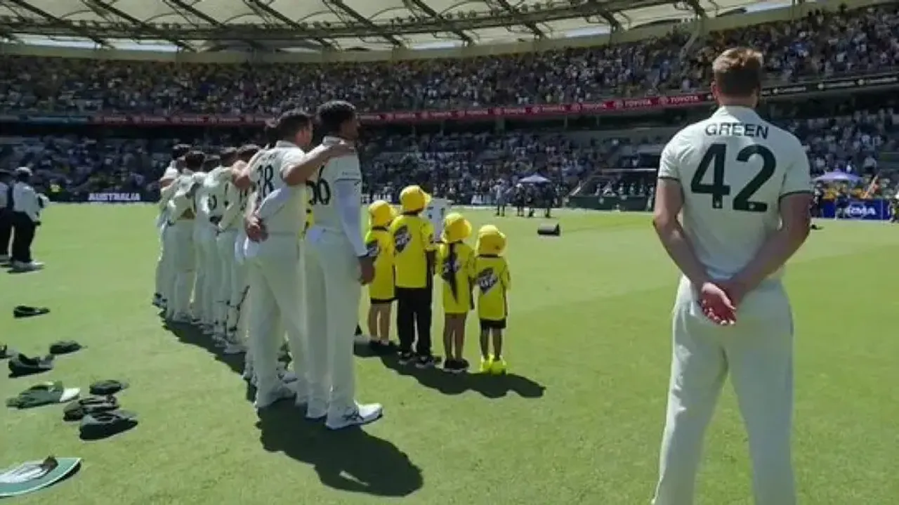 Cameron Green taking a gully approach to the national anthem