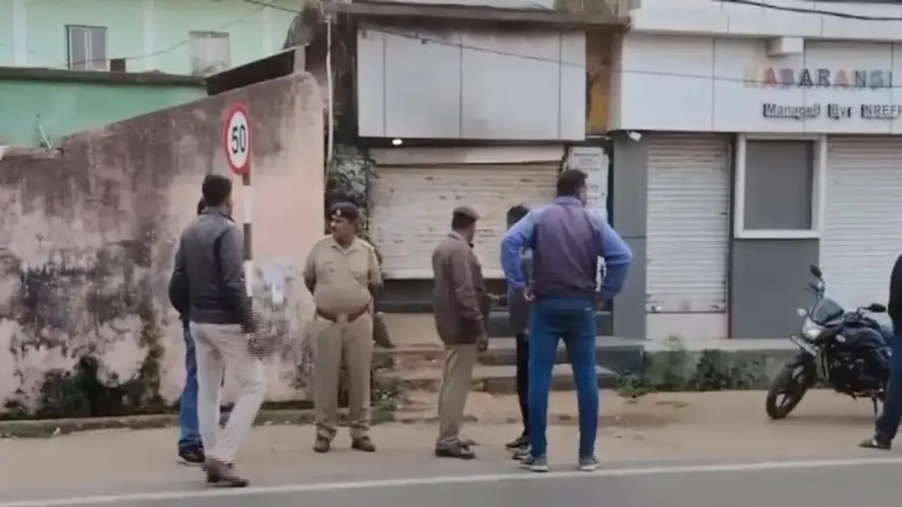Police At Robbed ATM In Nabarangpur