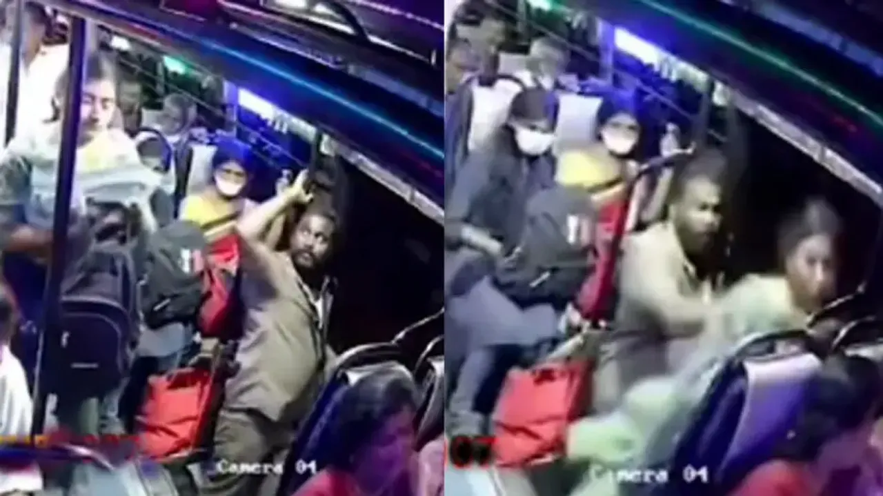 Alert bus helper saves college girl from getting crushed under wheels, watch
