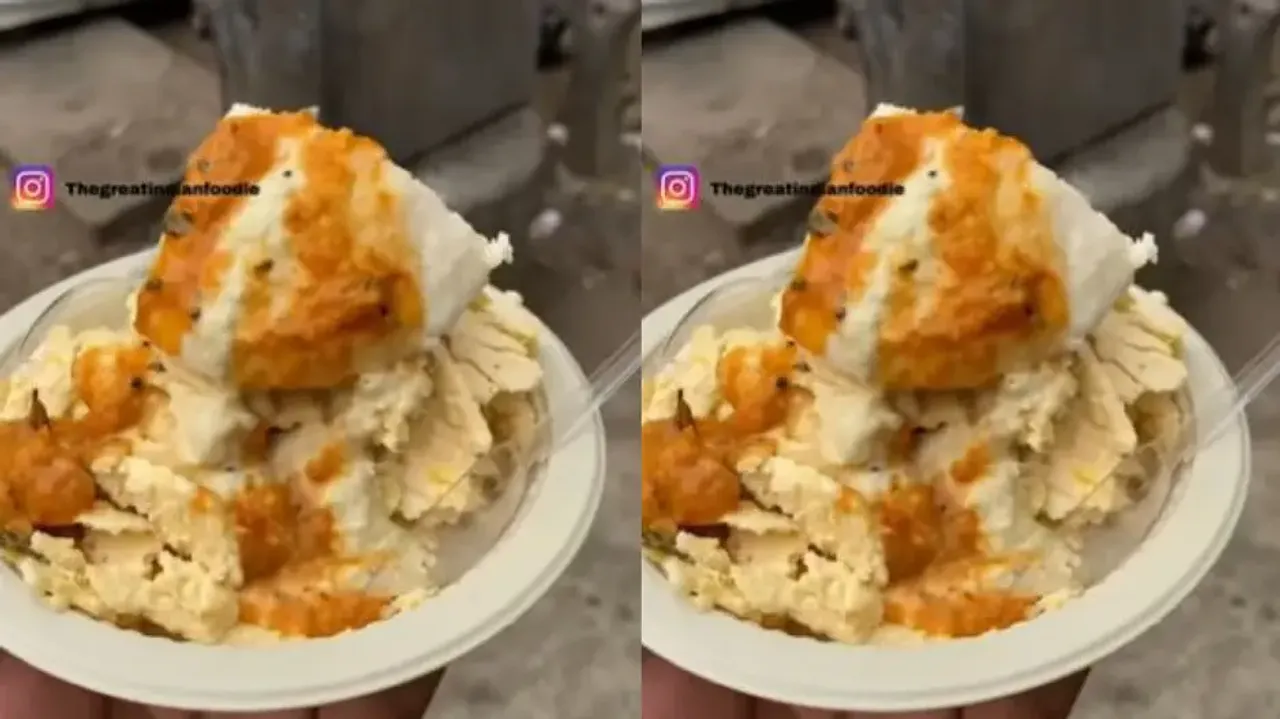 Street vendor makes idli ice-cream