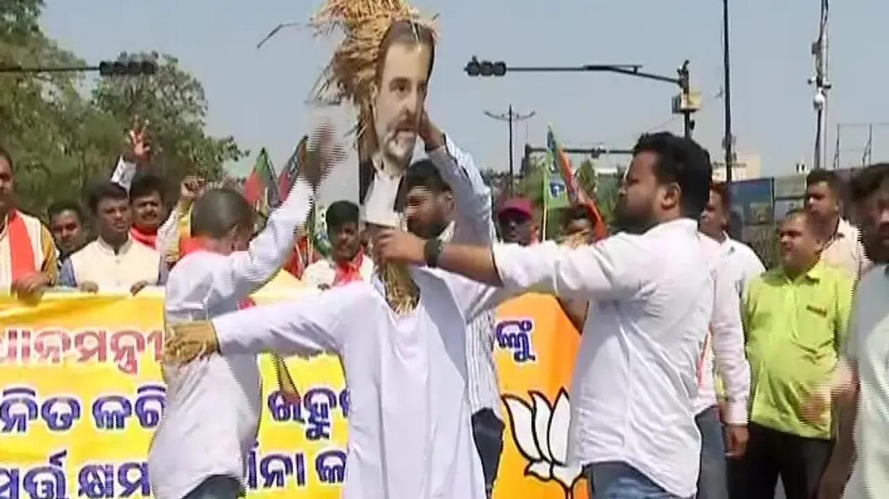 Odisha BJP OBC Morcha Protest Rahul Gandhi's Remark